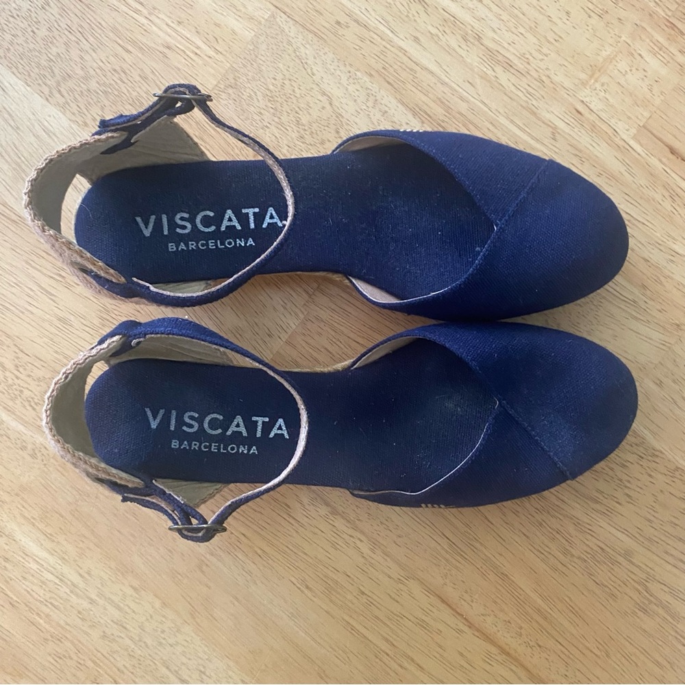 Viscata Barcelona Women's Low Wedge Canvas Espadrille Size 8.5
